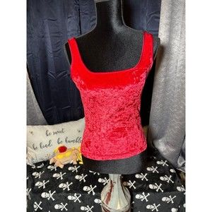 Victoria’s Secret Vintage Red Crushed Velvet Tank Top